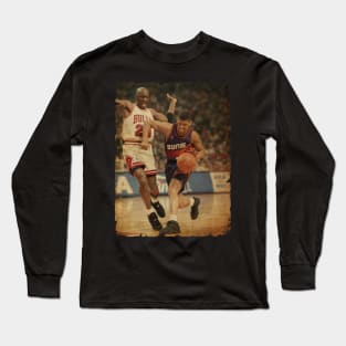 Kevin Johnson vs Michael Jordan Vintage Long Sleeve T-Shirt